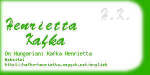 henrietta kafka business card